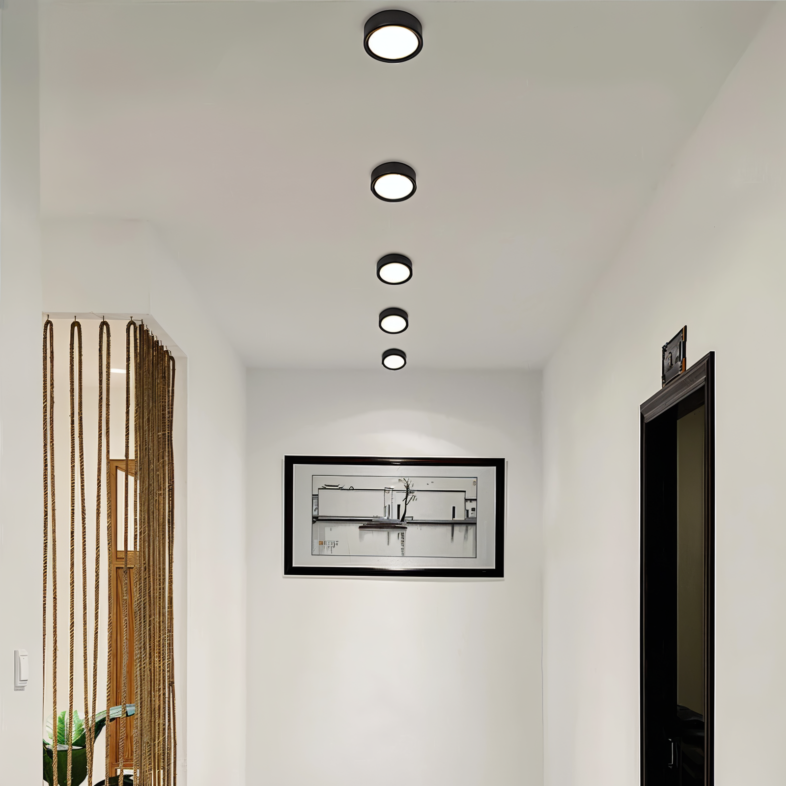 Rund LED loftlampe ultratynd med rillede detaljer