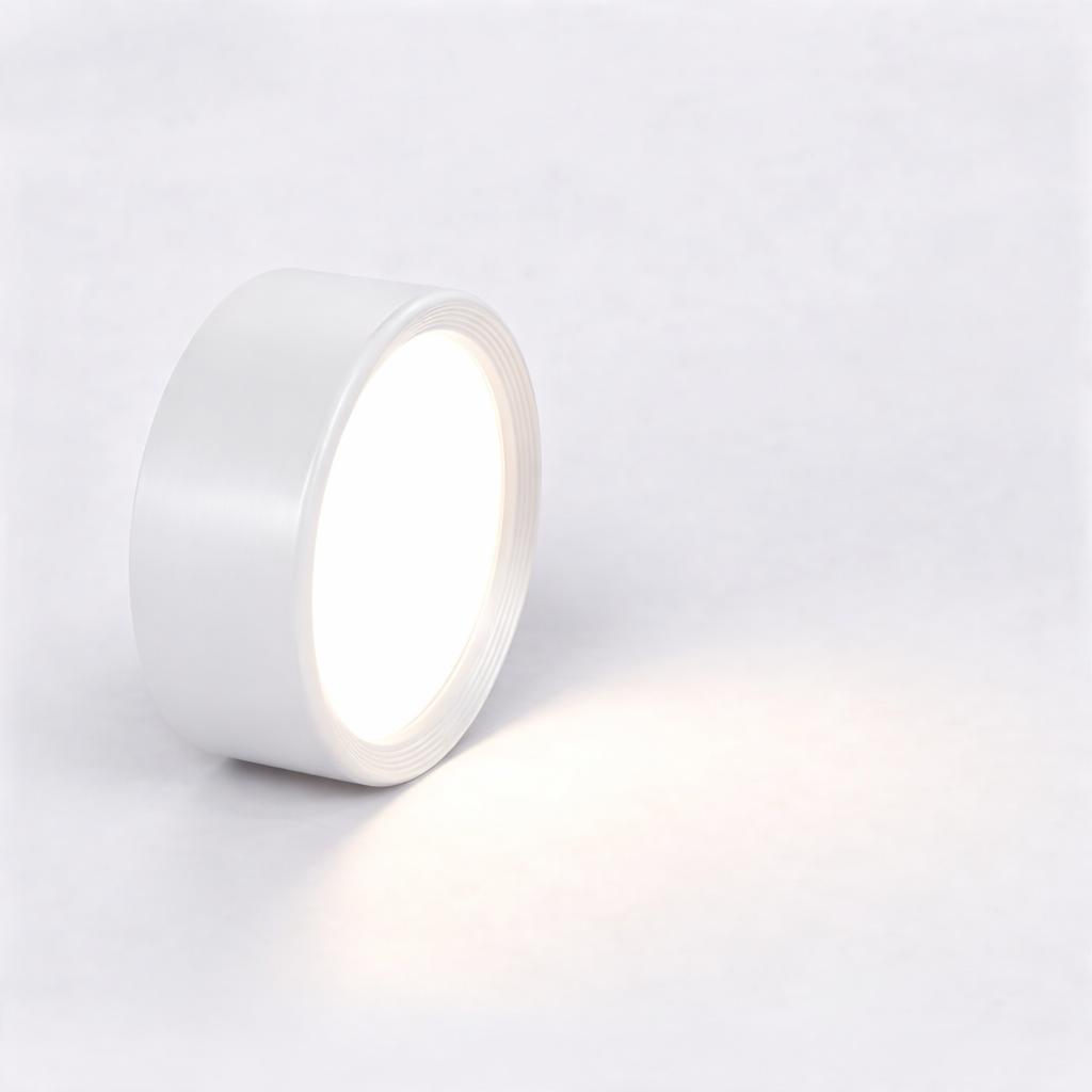 Rund LED loftlampe ultratynd med rillede detaljer