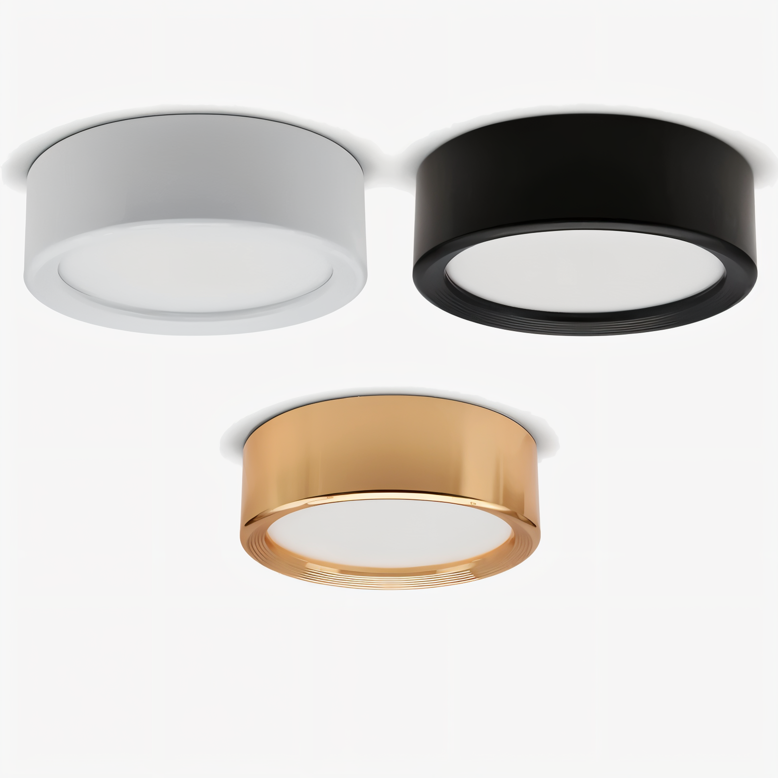 Rund LED loftlampe ultratynd med rillede detaljer