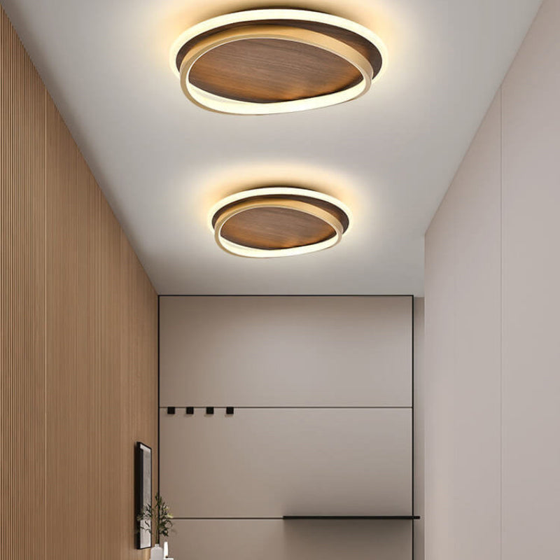 Rund loftslampe i tre lag delt design