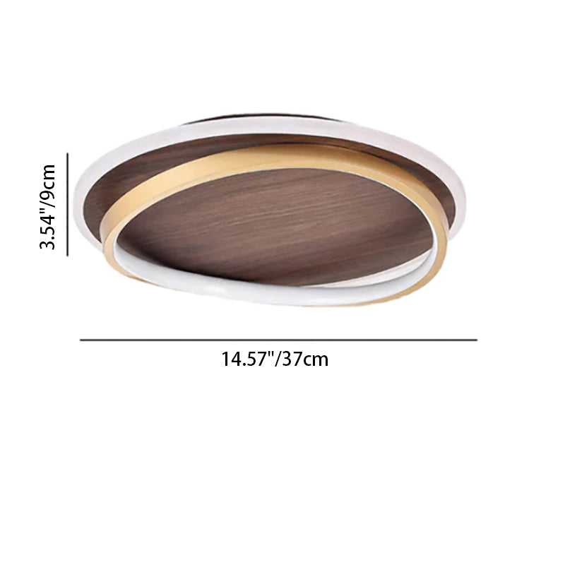 Rund loftslampe i tre lag delt design