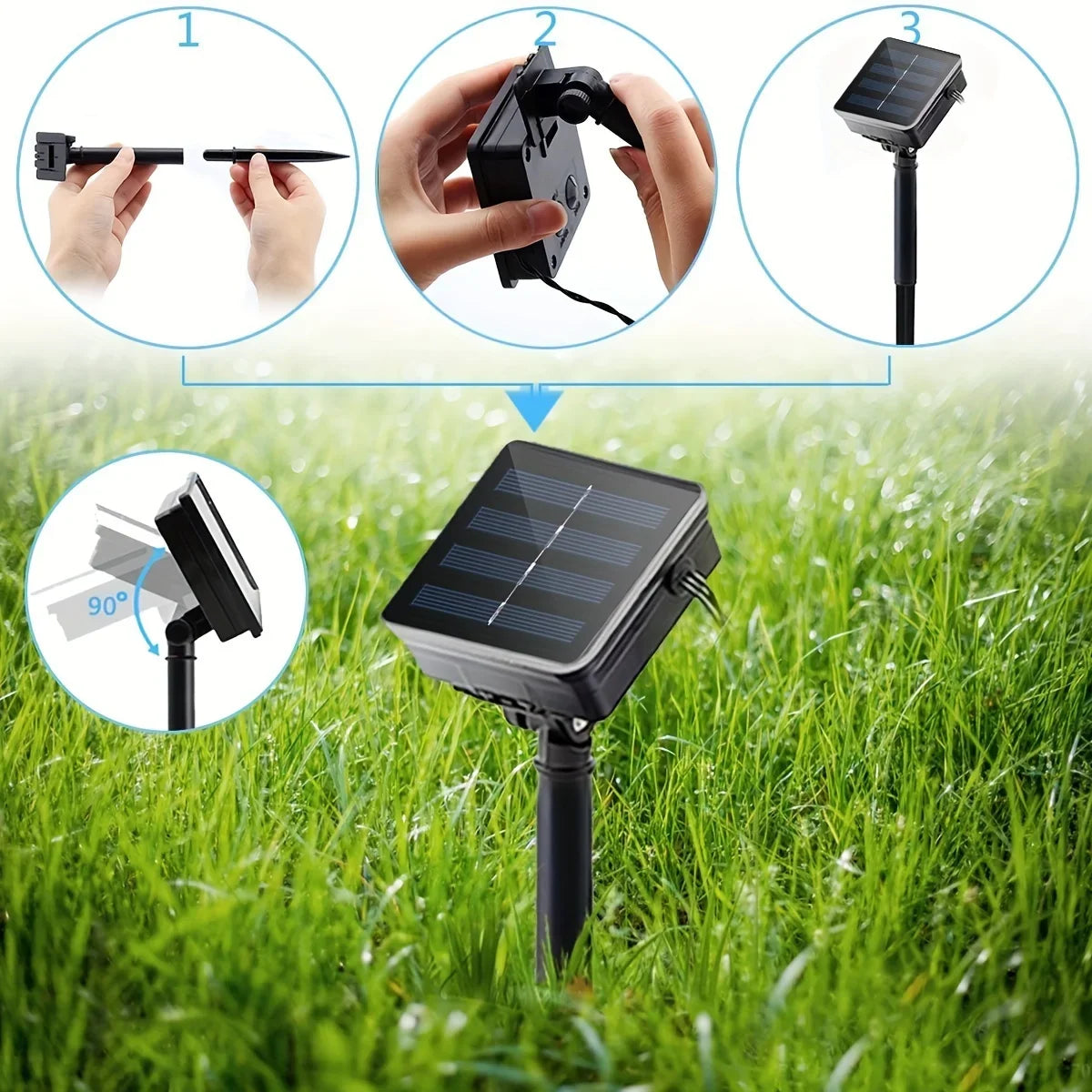 Solar Rope Lights Outdoor Hemp Rope String Light for Garden and Patio