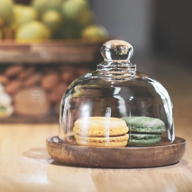 Wooden Food Storage Container with Lid Kitchen Canister for Counter Storage