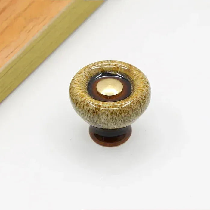 Ceramic Cabinet Knob Single Hole Mount for Drawers and Cupboards