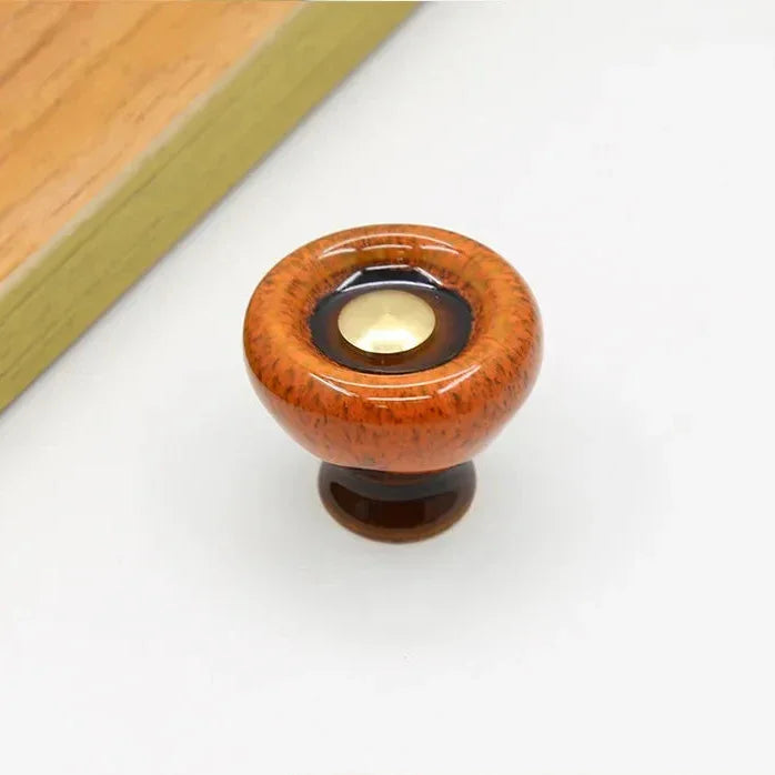 Ceramic Cabinet Knob Single Hole Mount for Drawers and Cupboards
