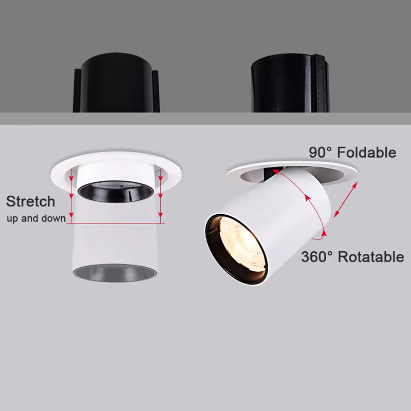 Recessed LED Spotlight Adjustable Tilt and Pull-Down Head