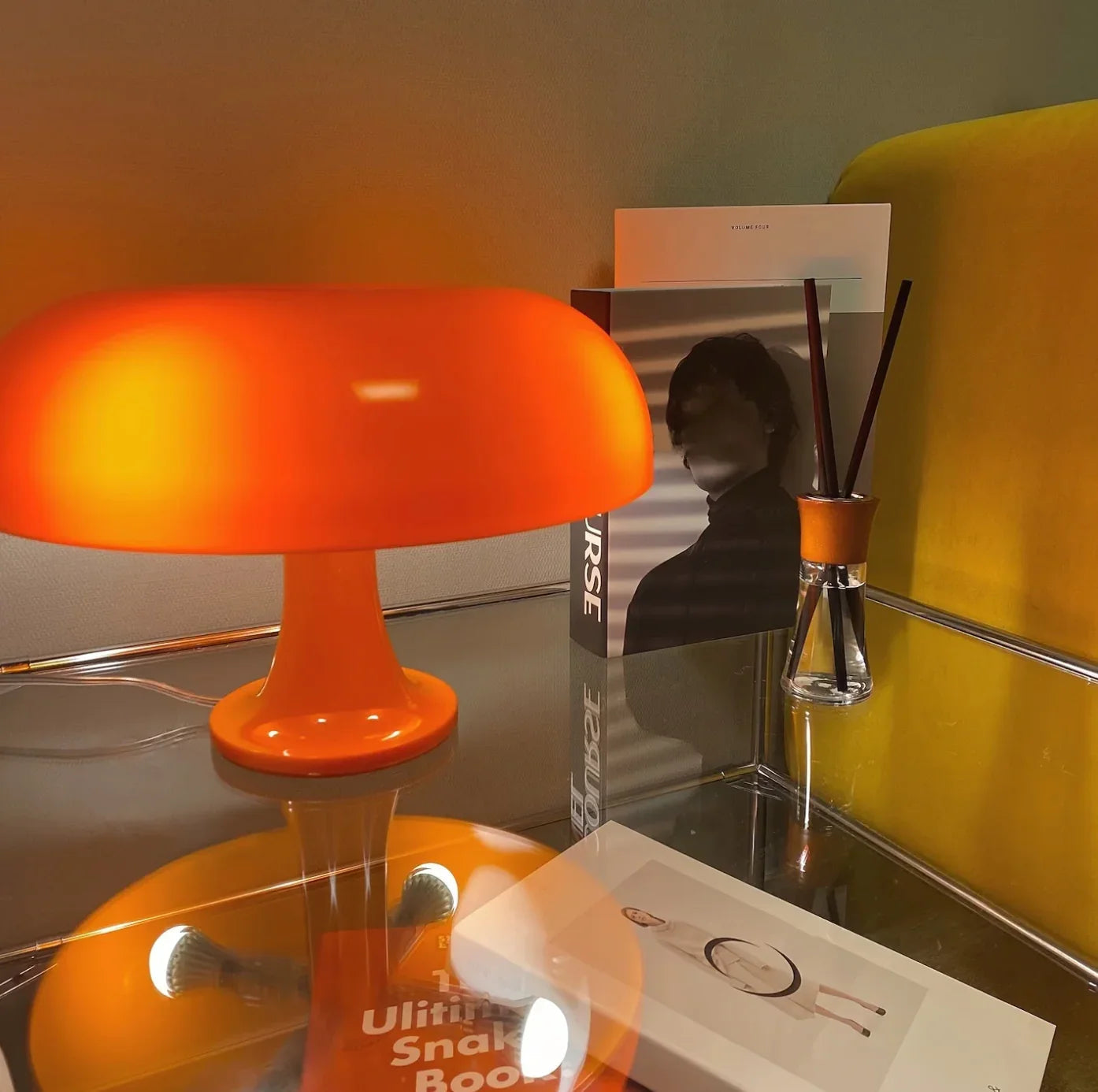 Mushroom Table Lamp Retro Dome Shade Bedside