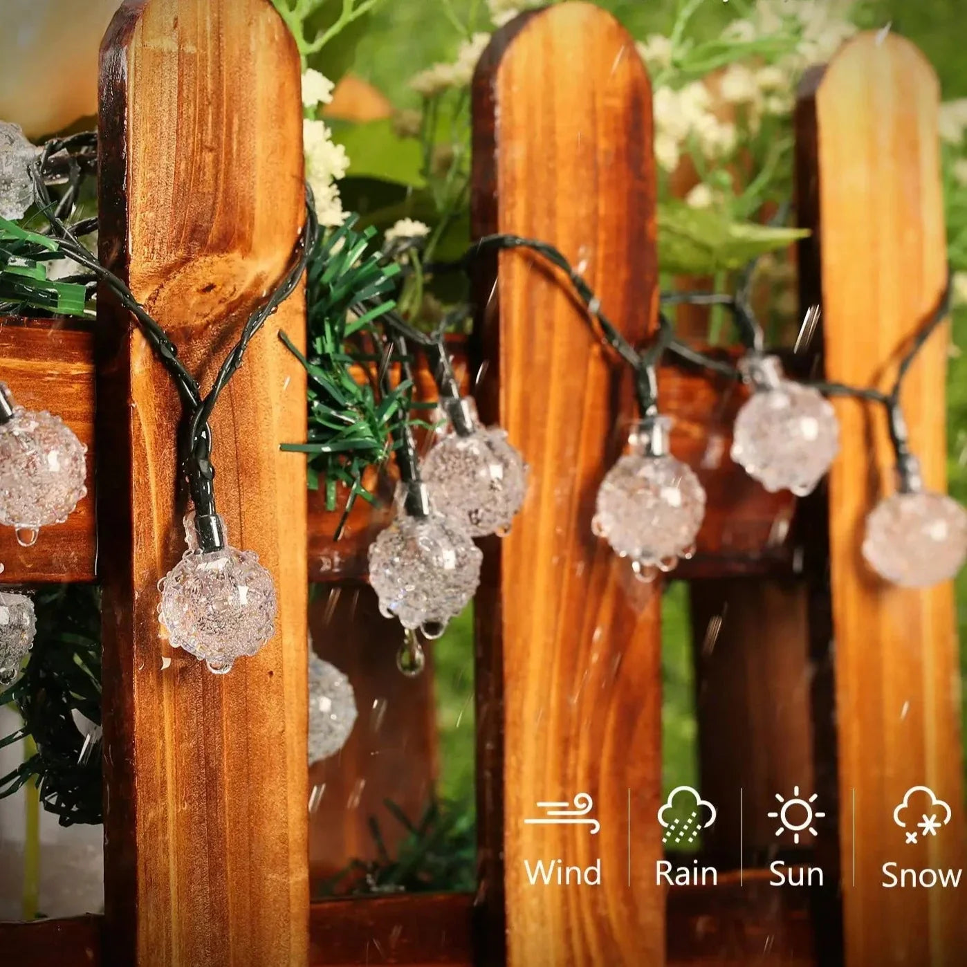 Solar Twinkle Lights Outdoor Starry String Lights for Garden Deck and Patio