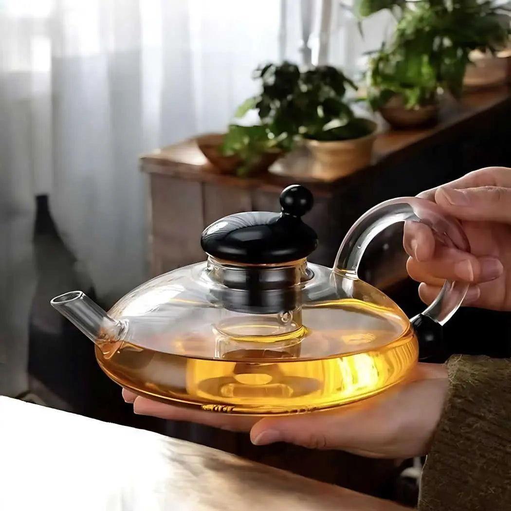 Glass Tea Set with Stovetop Safe Teapot and Cups
