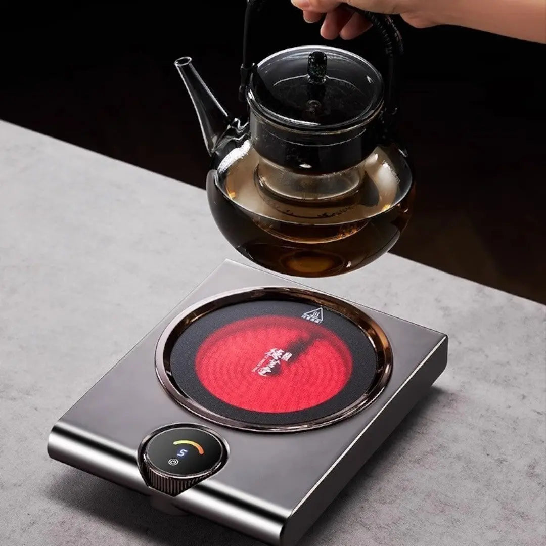 Electric Ceramic Hot Plate 1000W Stainless Steel for Teapots with Timer