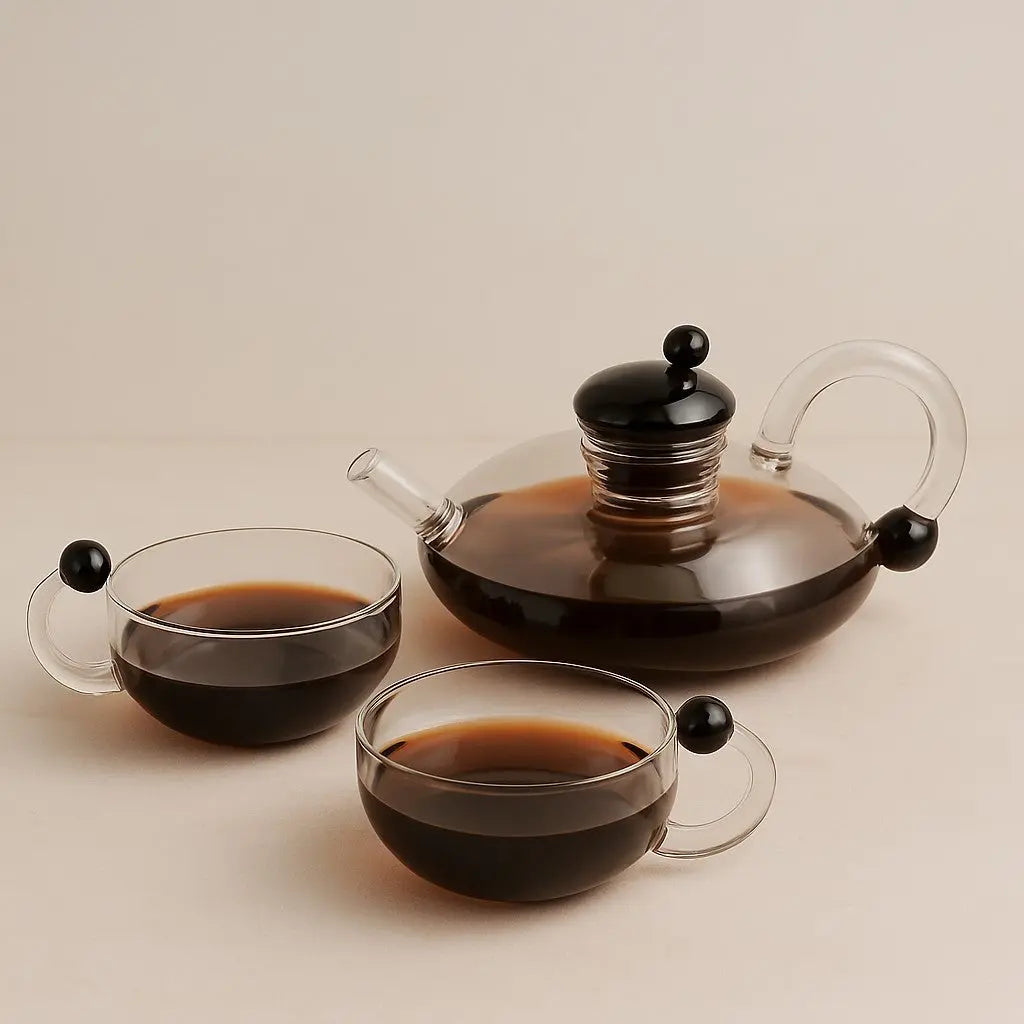 Glass Tea Set with Stovetop Safe Teapot and Cups