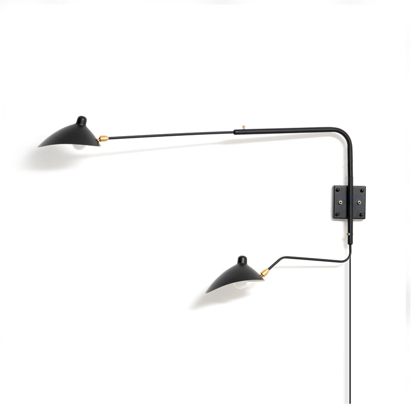 Articulated Arm Wall Sconce Swivel Shades Plug In Mid Century Modern