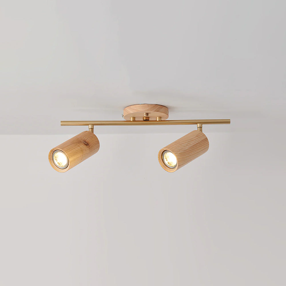Adjustable Spotlight Bar Ash Wood Ceiling or Wall Mount Art Lighting