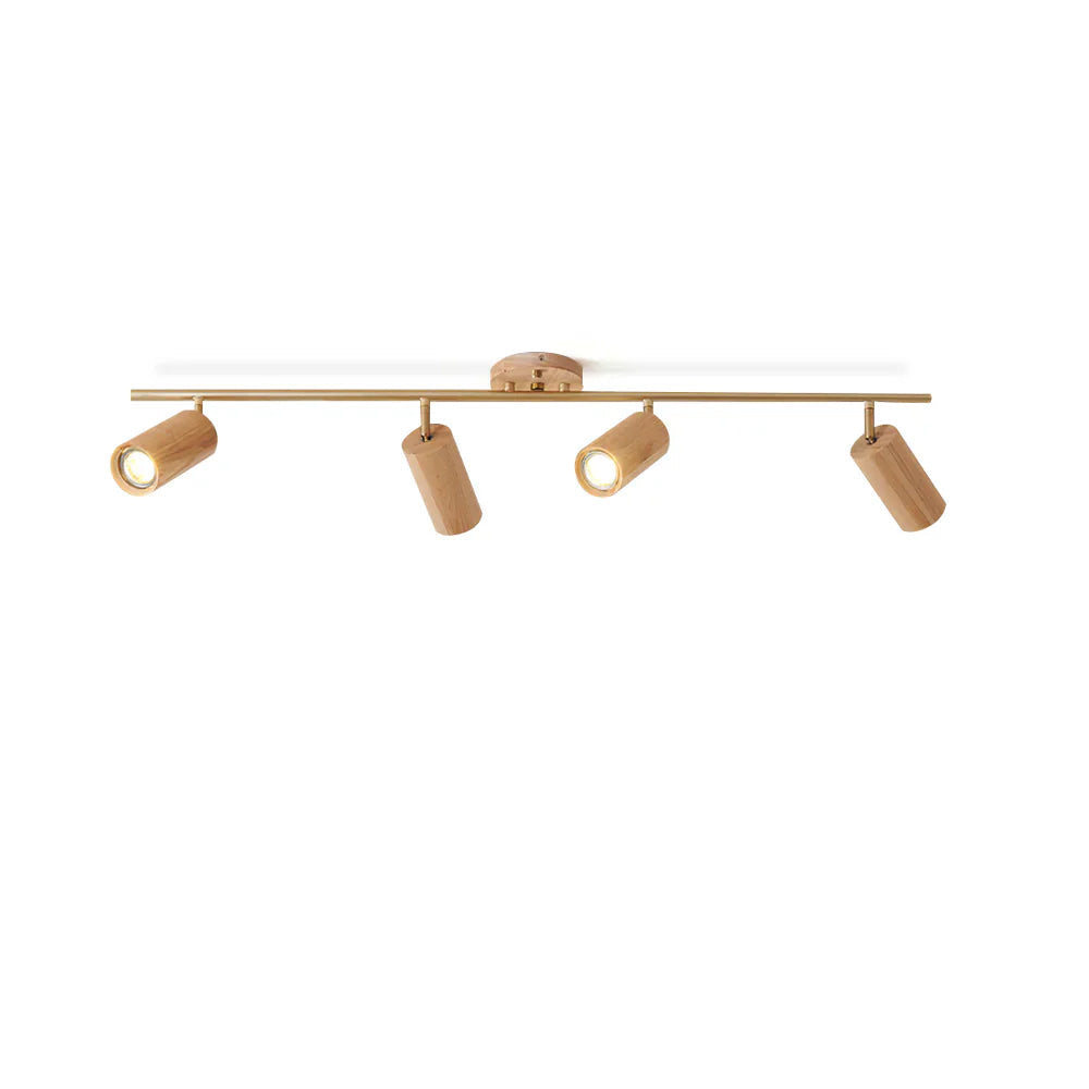 Adjustable Spotlight Bar Ash Wood Ceiling or Wall Mount Art Lighting