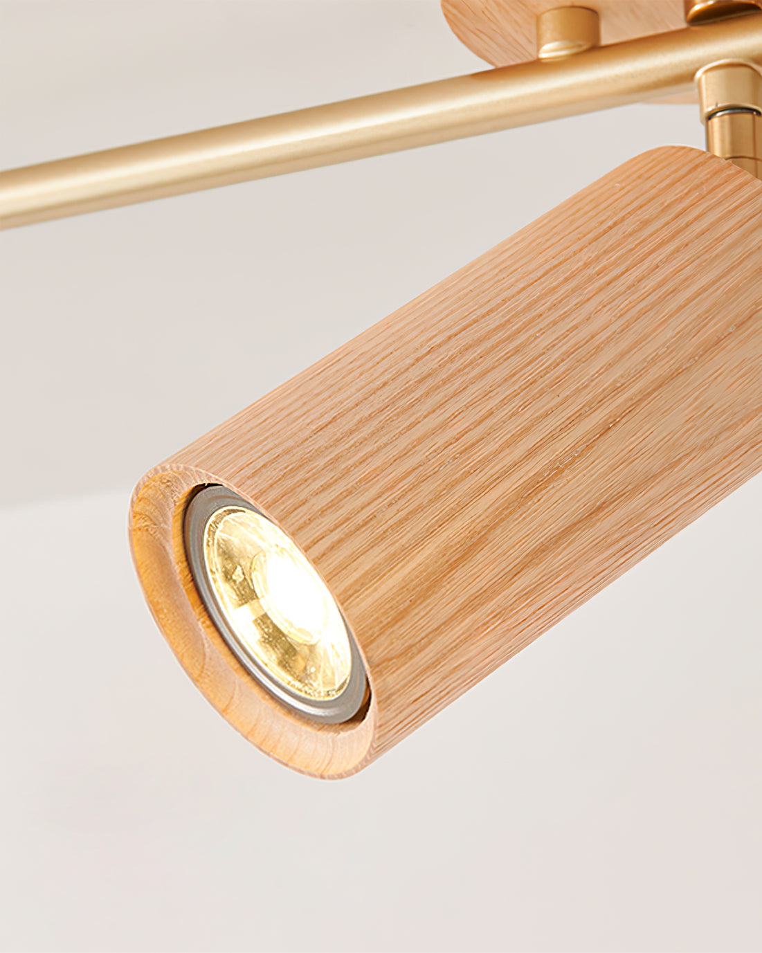 Adjustable Spotlight Bar Ash Wood Ceiling or Wall Mount Art Lighting