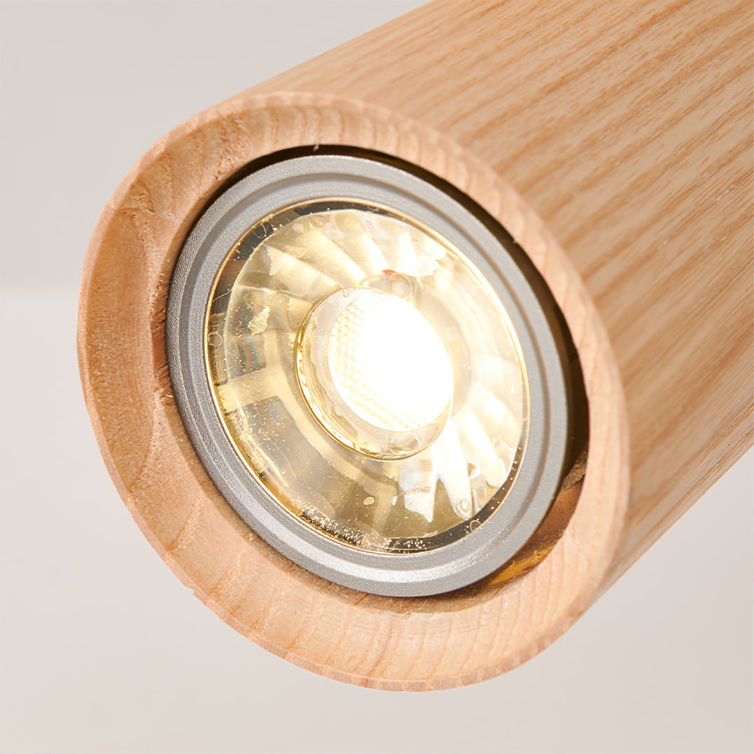 Adjustable Spotlight Bar Ash Wood Ceiling or Wall Mount Art Lighting