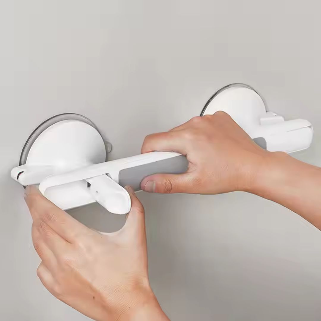 Shower Grab Bar Suction Cup No Drill with Grip Indicator
