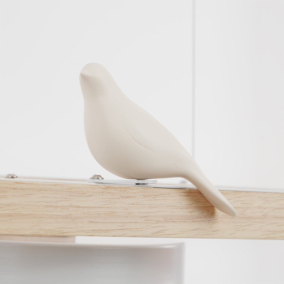 Linear Chandelier for Kitchen Island Wood Frame with Bird Figurines LED
