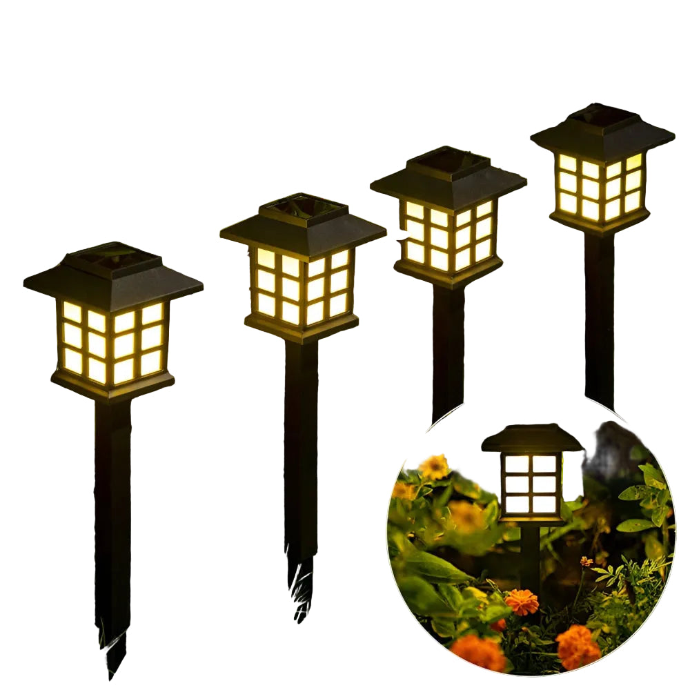 Solcelledrevne LED-havelamper i japansk lanternedesign
