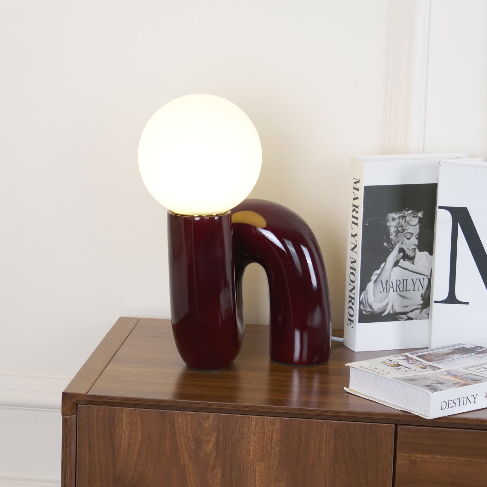 Spiral Glass Table Lamp Sculptural Resin Ribbon Shade Bedside Accent