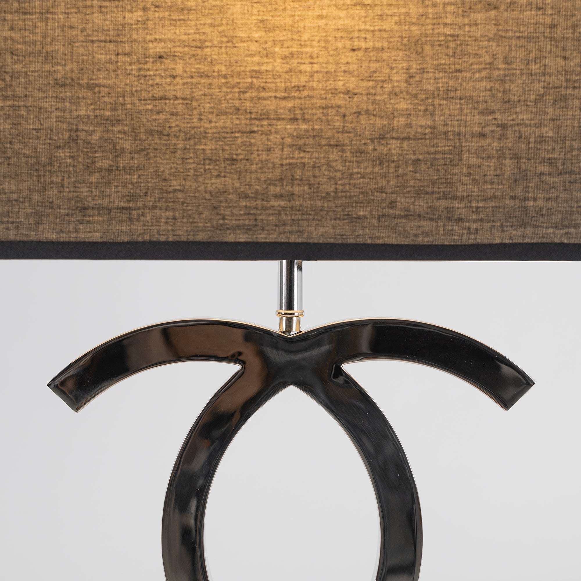 Stainless Steel Table Lamp Dome Fabric Shade Bedside and Home Office