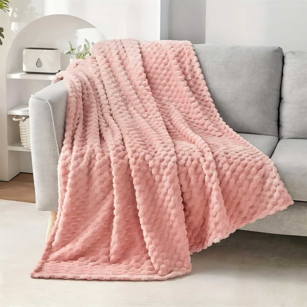 Tæppe med chunky vaffelprægning til soveværelse eller sofa