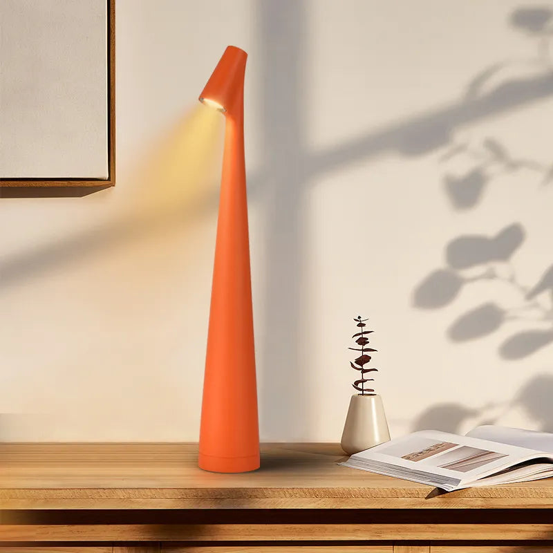 Cordless Table Lamp Aluminum Touch Dimmable Downward Shade for Reading