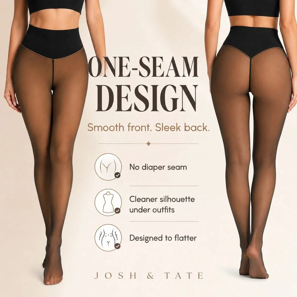 Fleece Lined Tights Womens Sheer High Waisted
