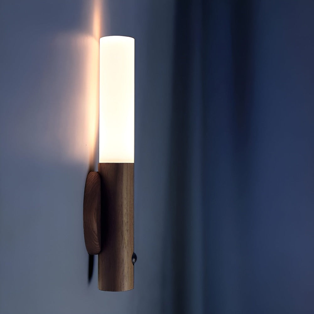 Trådløs væglampe med sensor Magnetisk LED natlampe i træ