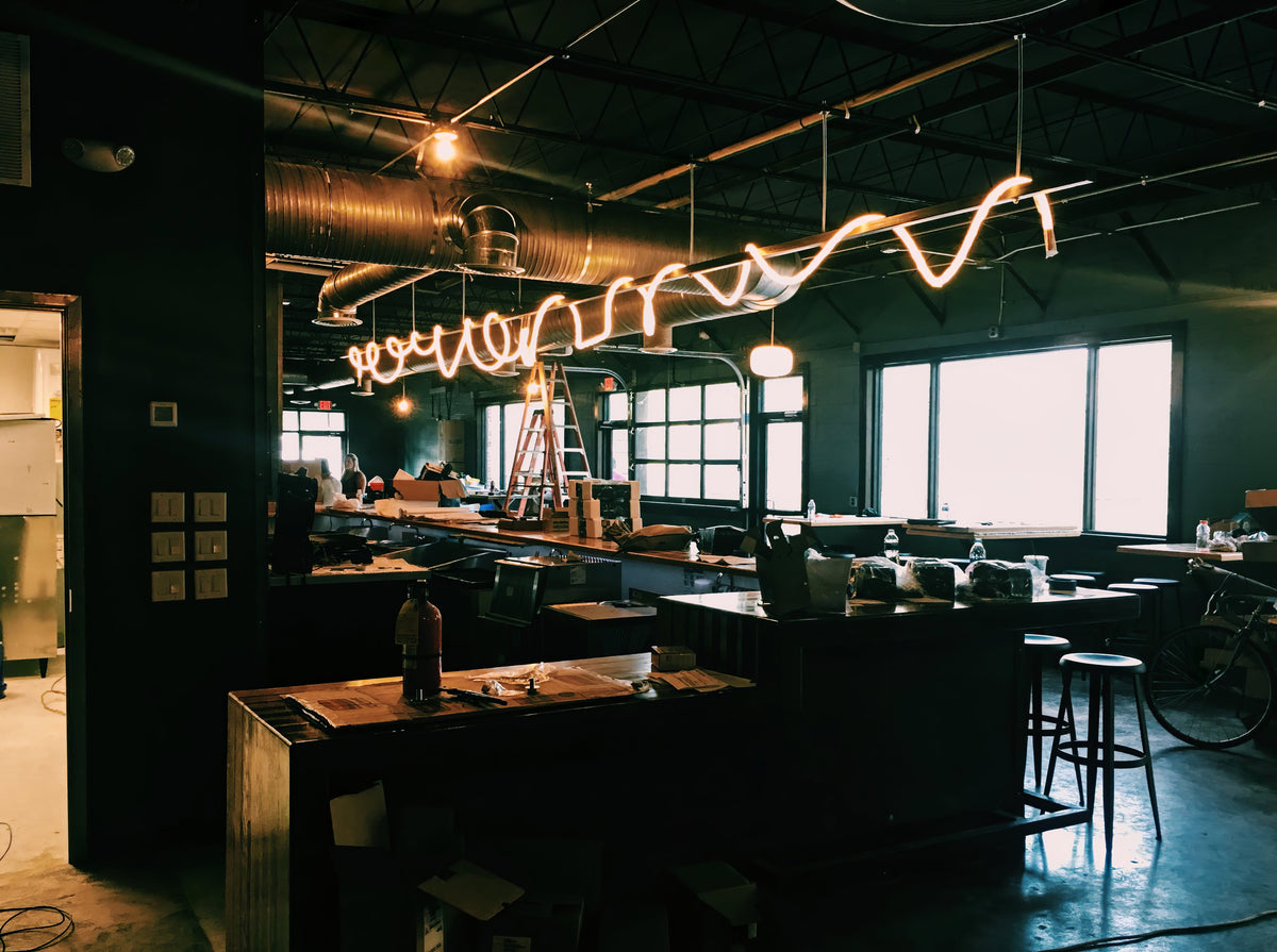 Flexible LED Ribbon Pendant Light Silicone Strip Custom Length Lighting