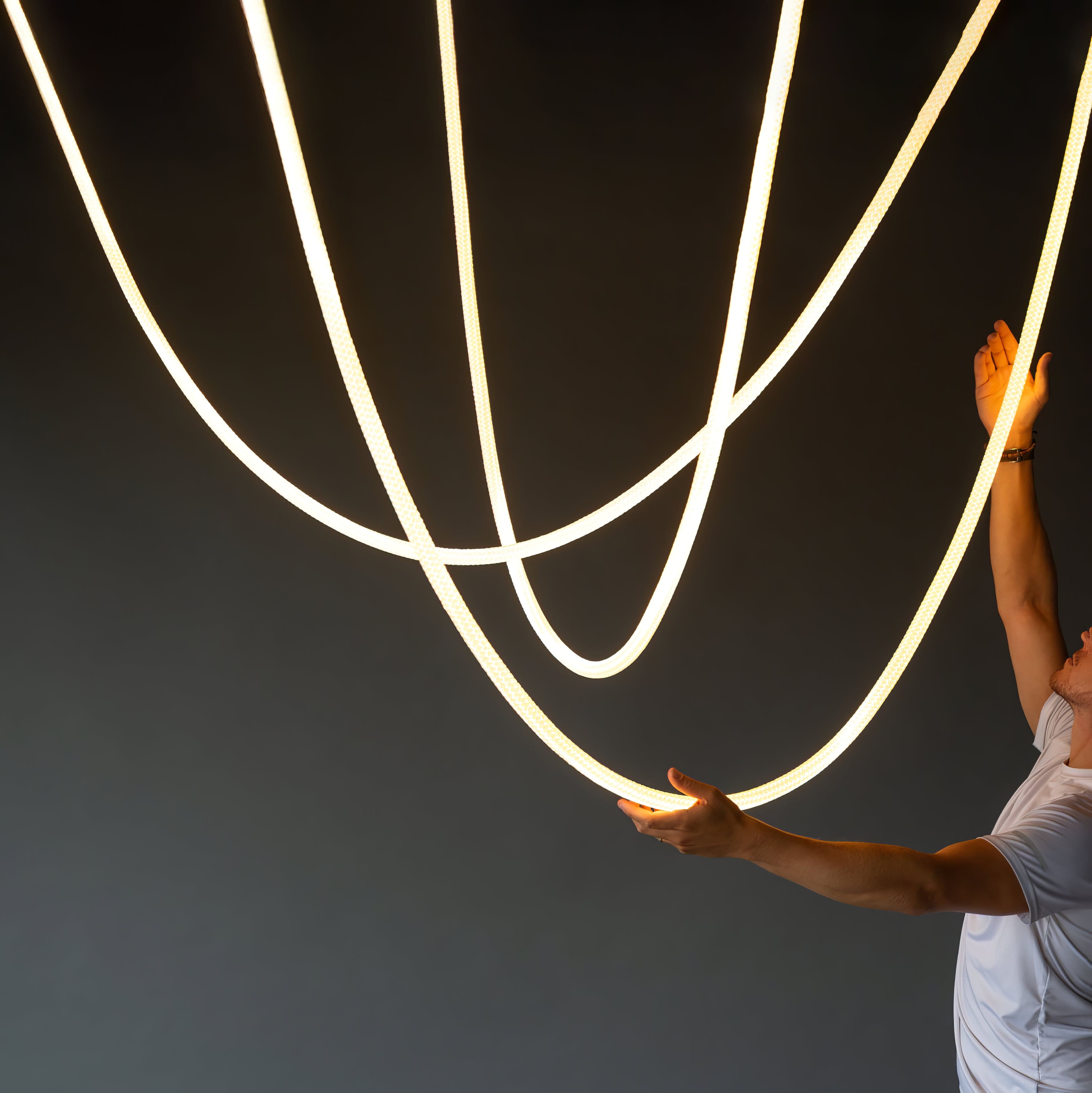 Flexible LED Ribbon Pendant Light Silicone Strip Custom Length Lighting