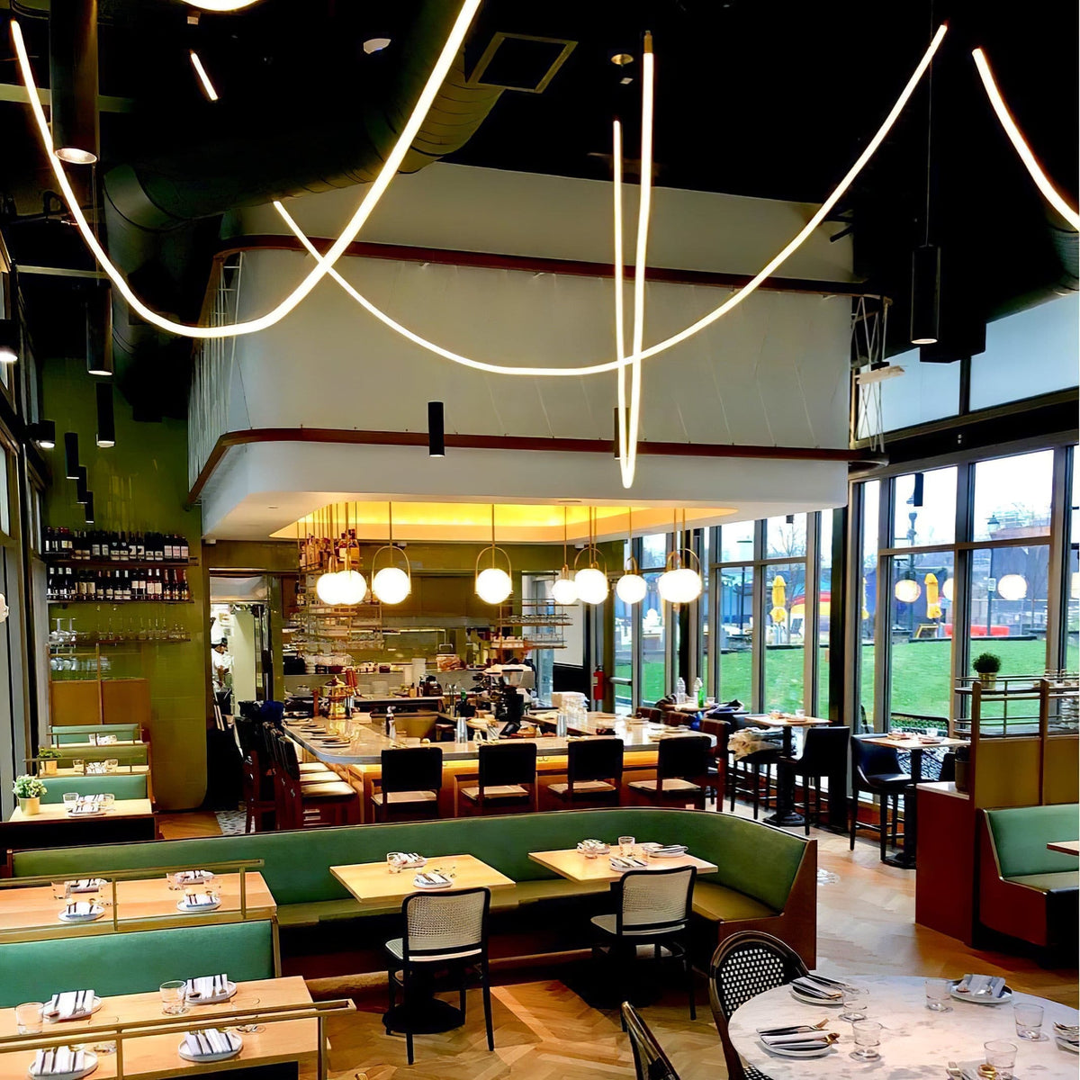 Flexible LED Ribbon Pendant Light Silicone Strip Custom Length Lighting