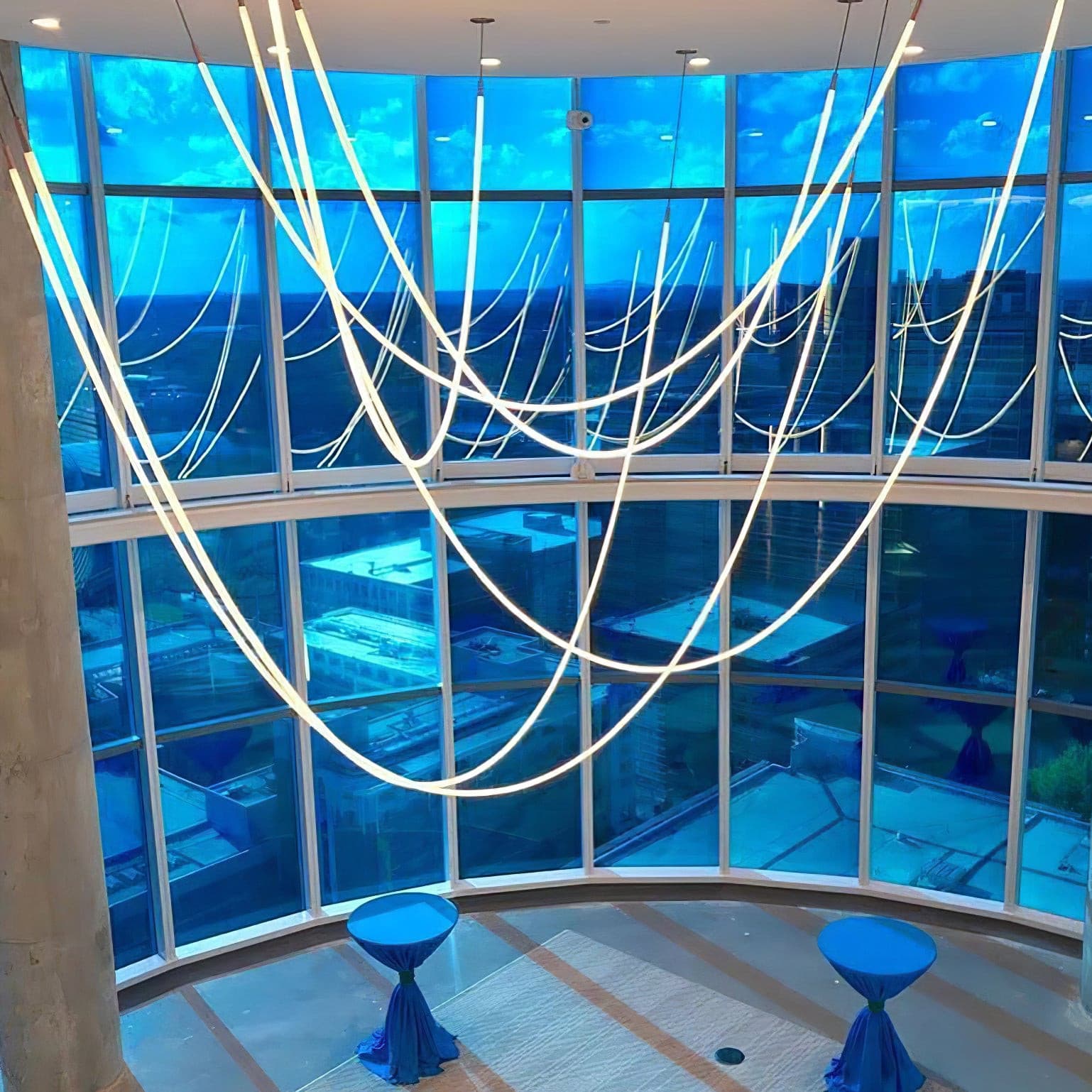 Flexible LED Ribbon Pendant Light Silicone Strip Custom Length Lighting