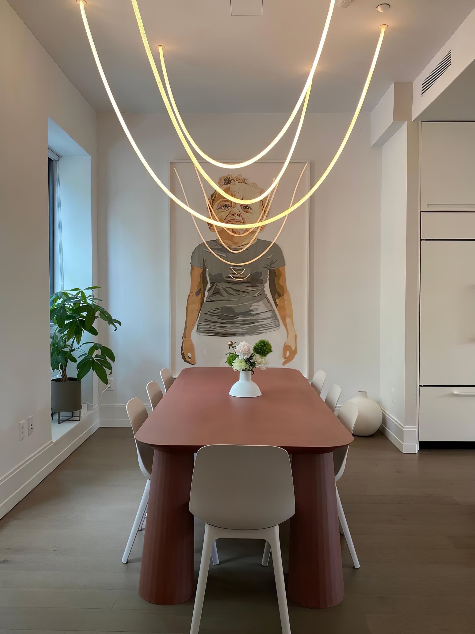 Flexible LED Ribbon Pendant Light Silicone Strip Custom Length Lighting