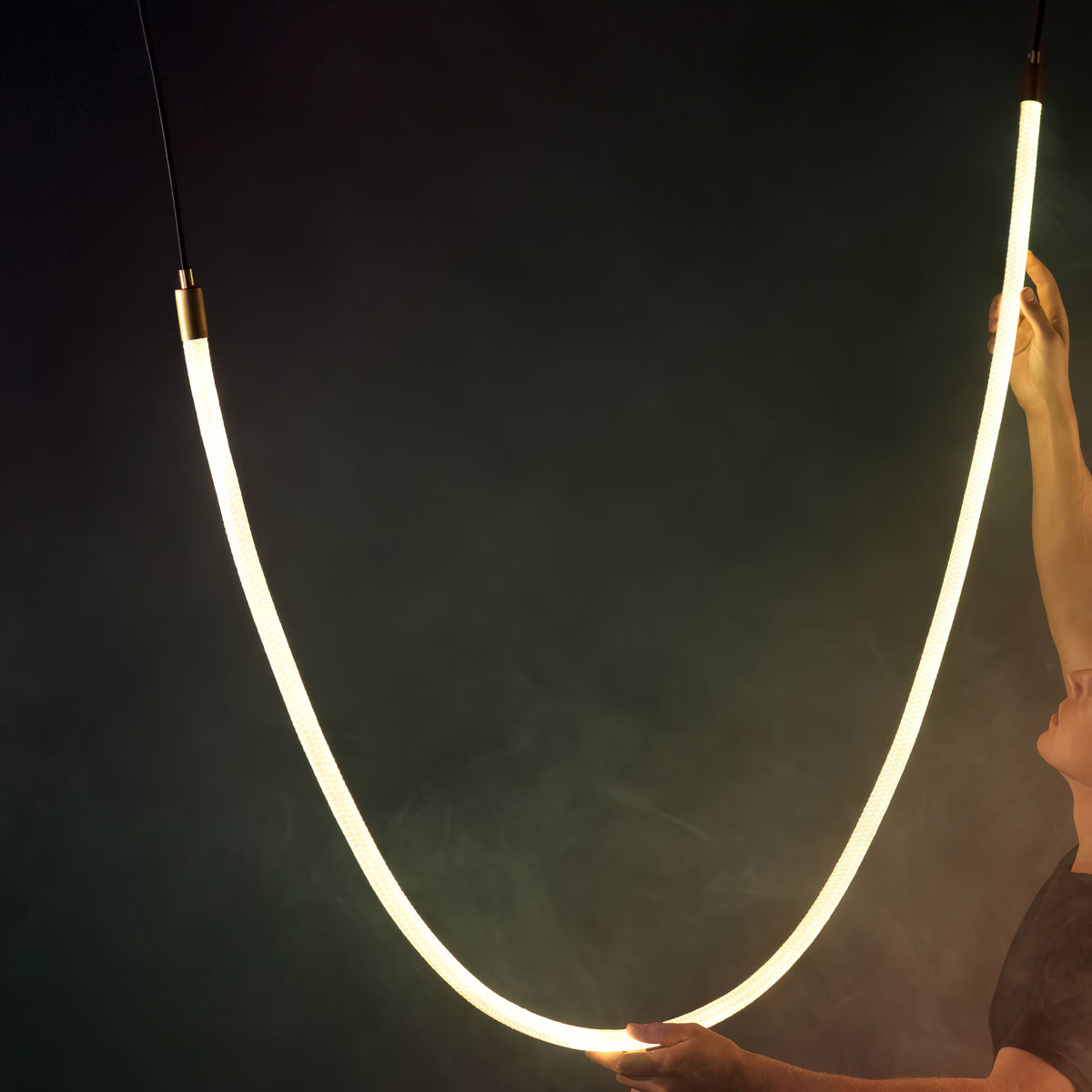Flexible LED Ribbon Pendant Light Silicone Strip Custom Length Lighting