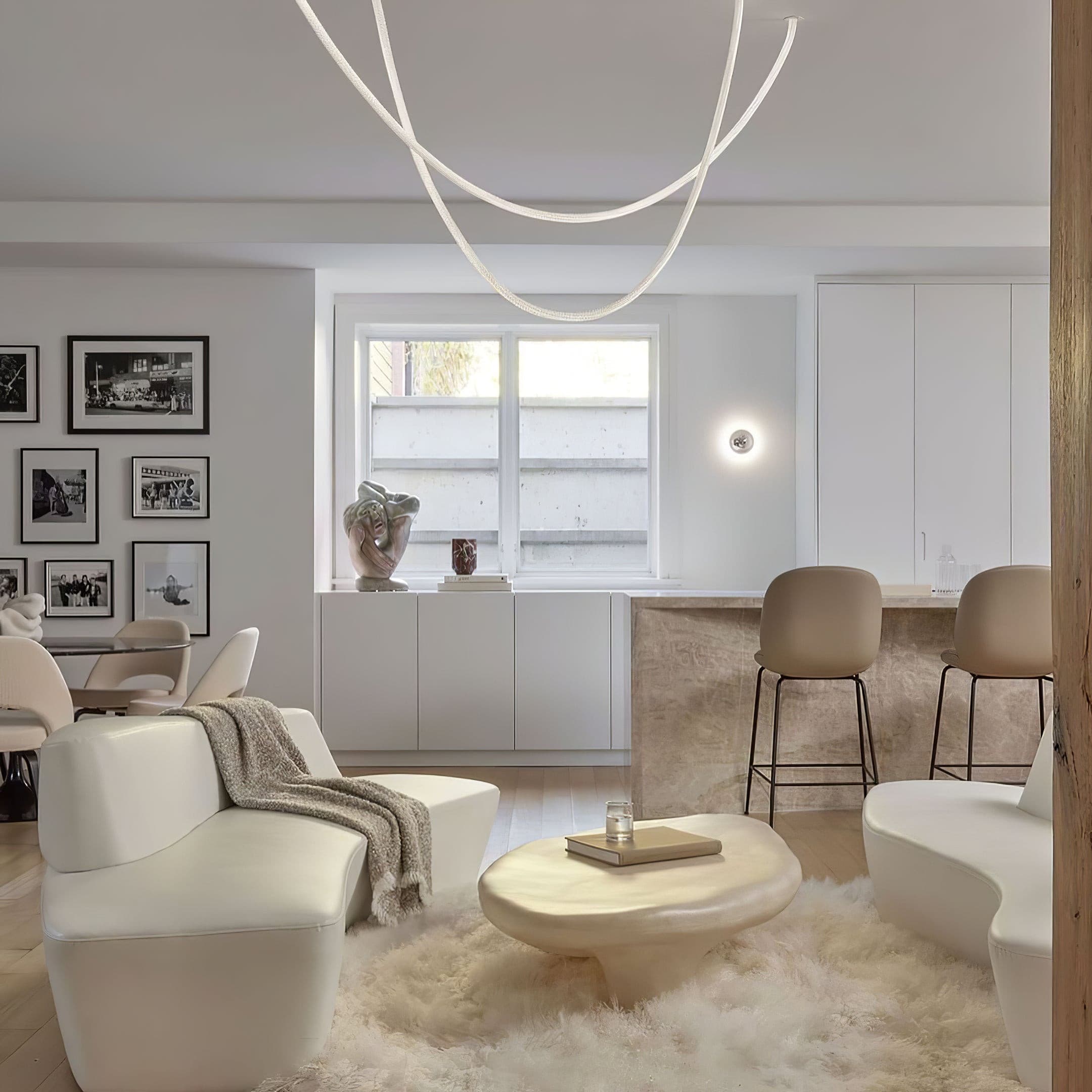 Flexible LED Ribbon Pendant Light Silicone Strip Custom Length Lighting