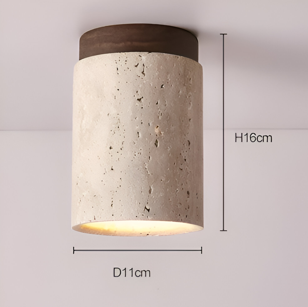 Travertine Flush Mount Ceiling Light