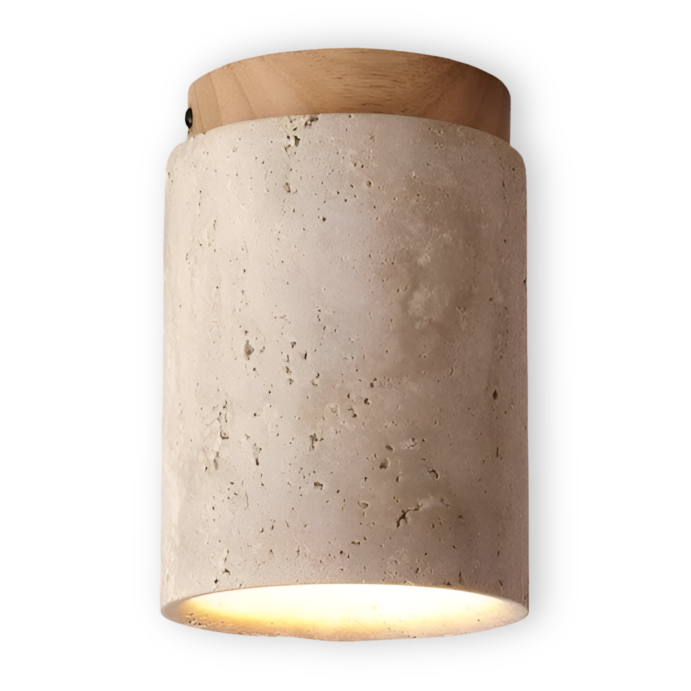Travertine Flush Mount Ceiling Light