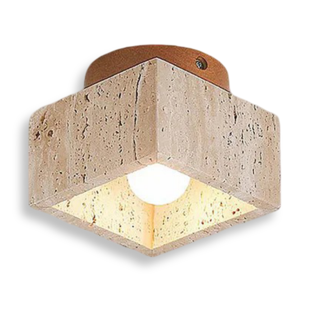 Travertine Flush Mount Ceiling Light