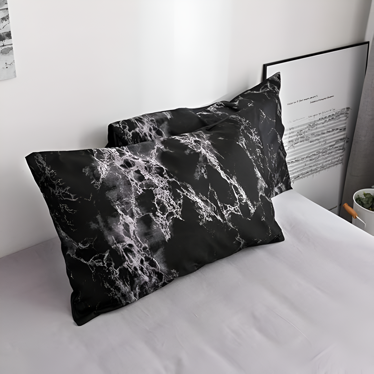 Marble Print Duvet Cover Set 3 Piece Microfiber