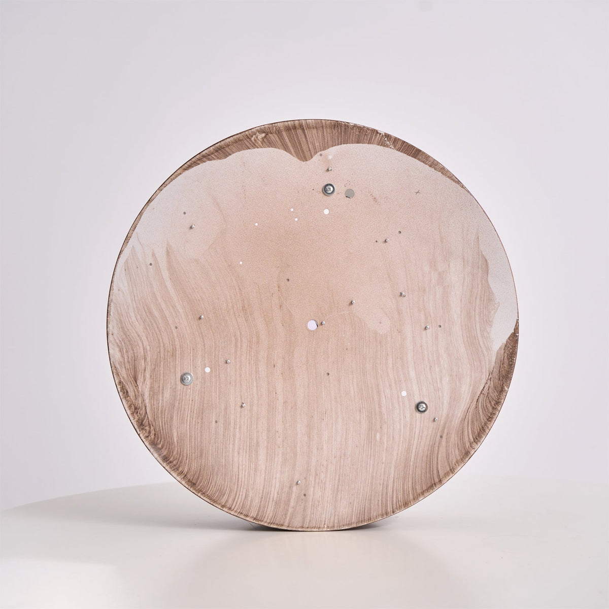 Flush Mount Ceiling Light LED Walnut Finish Dimmable Living Room