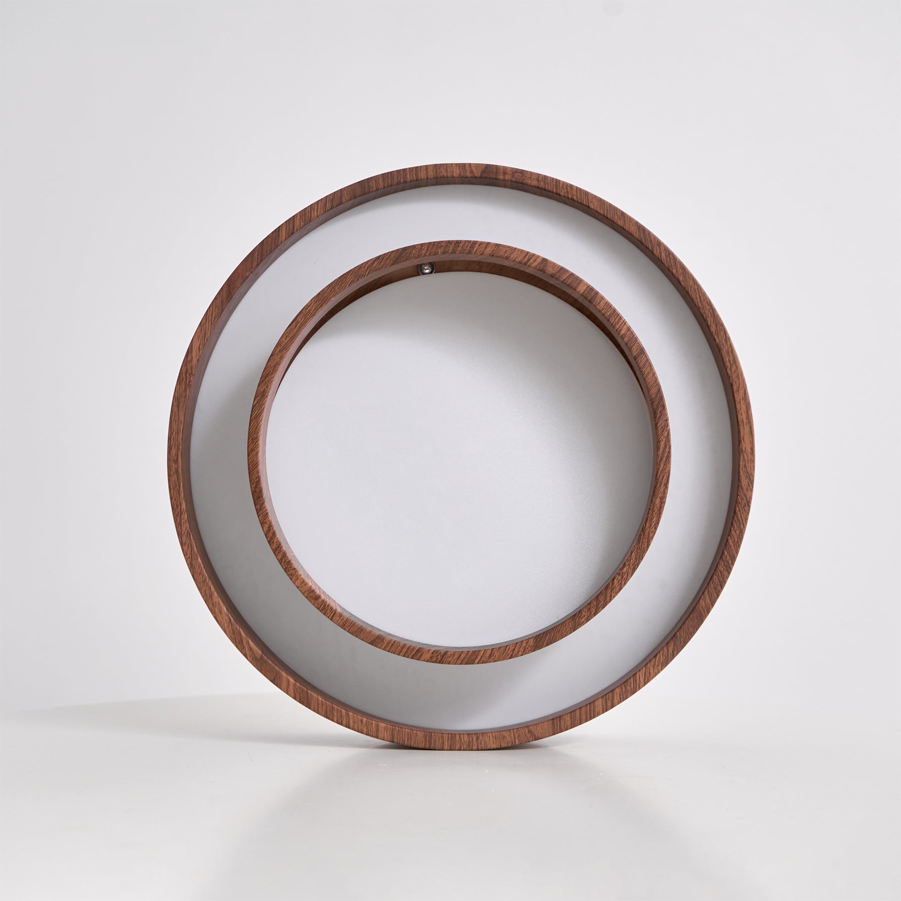 Flush Mount Ceiling Light LED Walnut Finish Dimmable Living Room