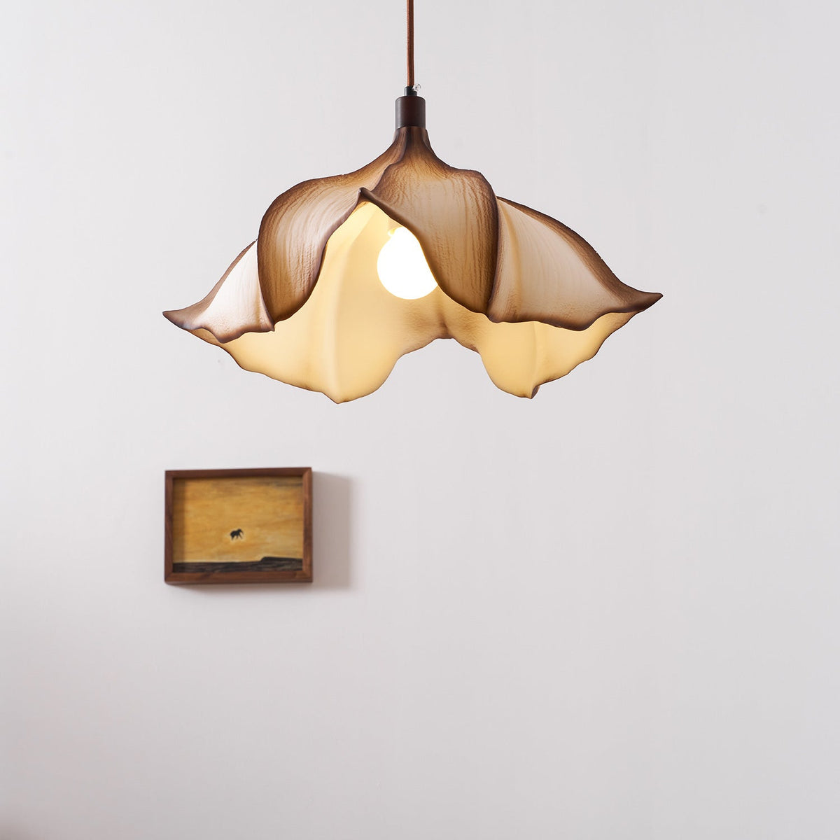Cocoon Pendant Light Sculptural Webbed Shade Mid Century Style