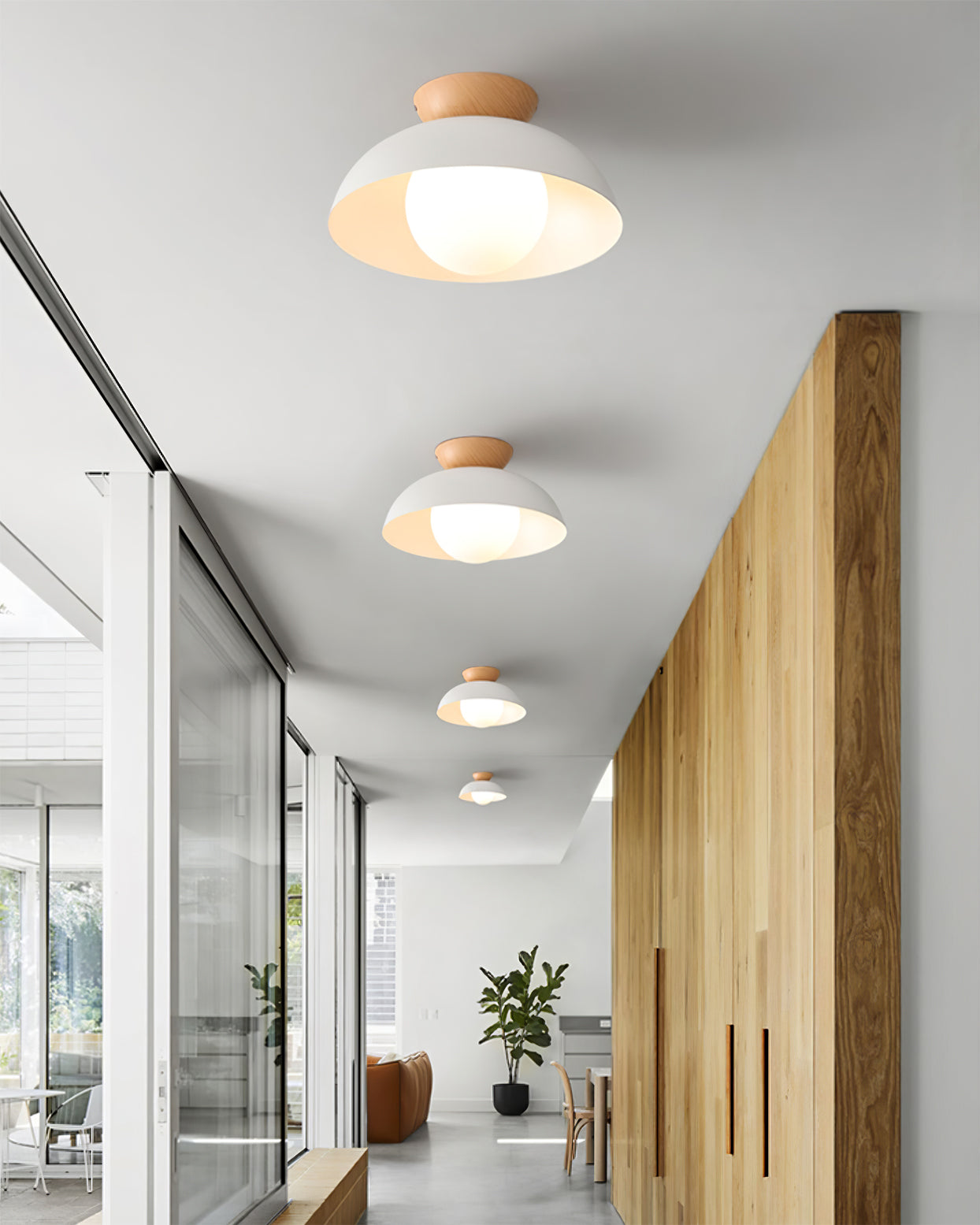 Sloped Ceiling Light Fixture White Glass Shade E26 Base Vaulted Room