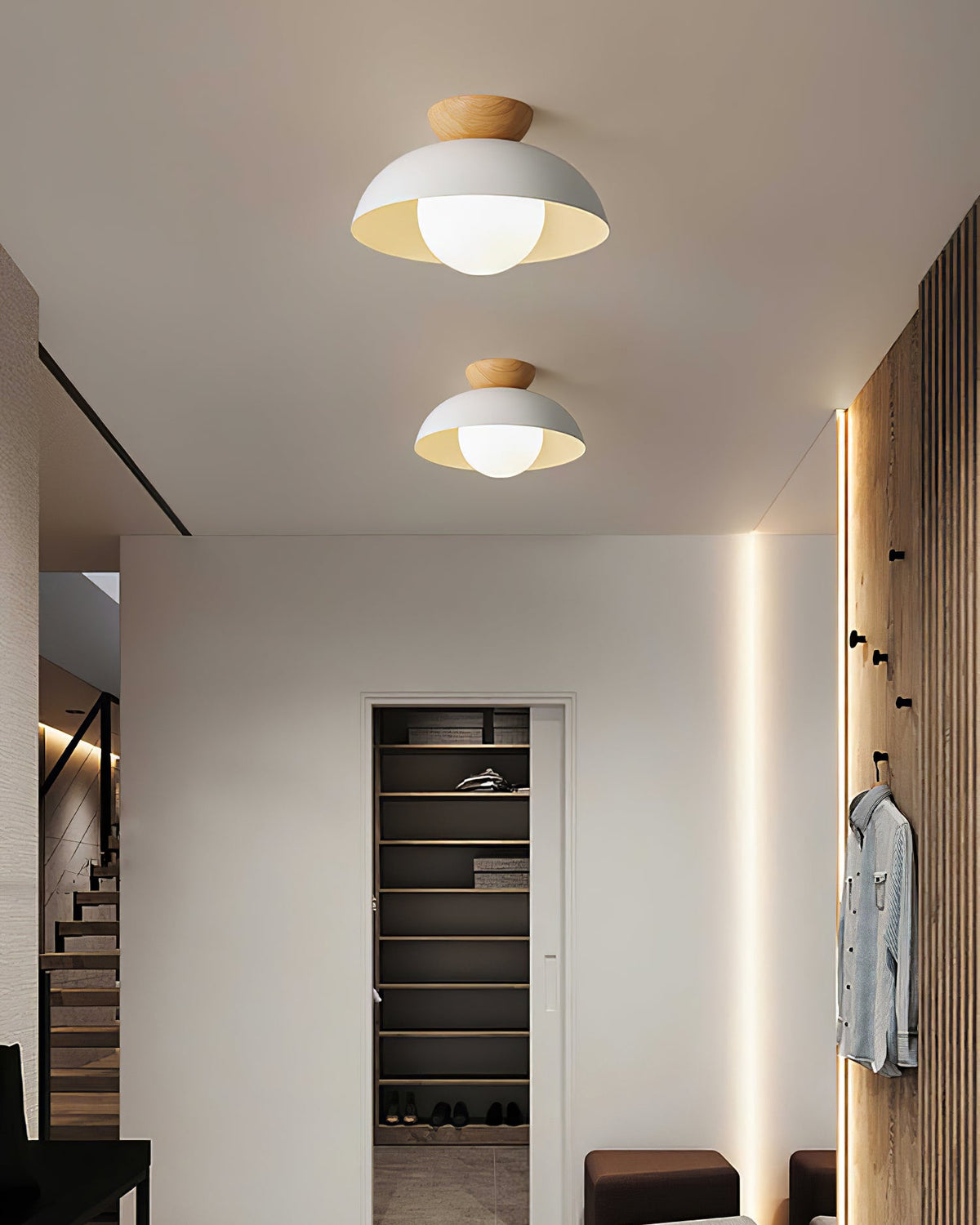 Sloped Ceiling Light Fixture White Glass Shade E26 Base Vaulted Room