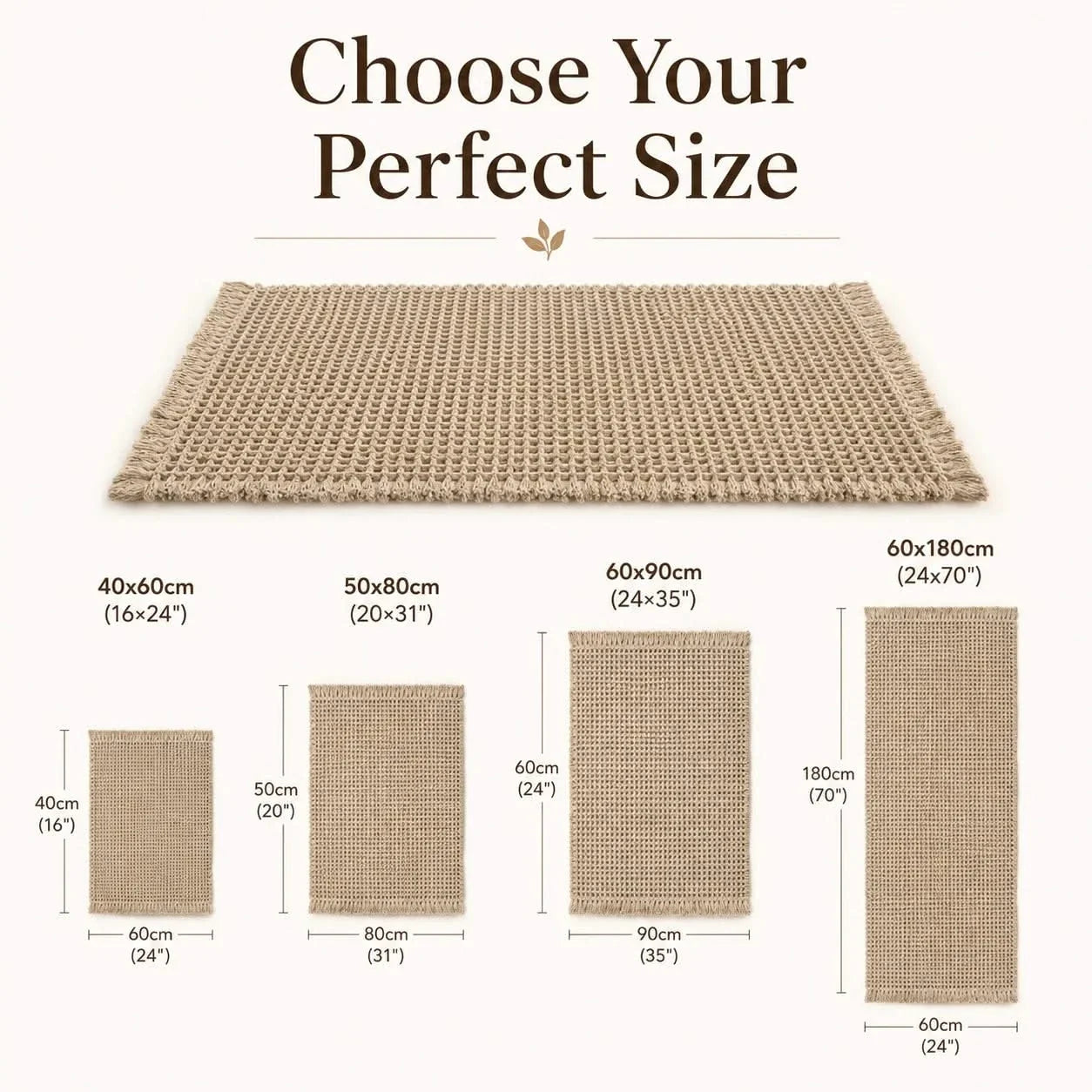 Waffle Weave Bath Mat Quick-Dry