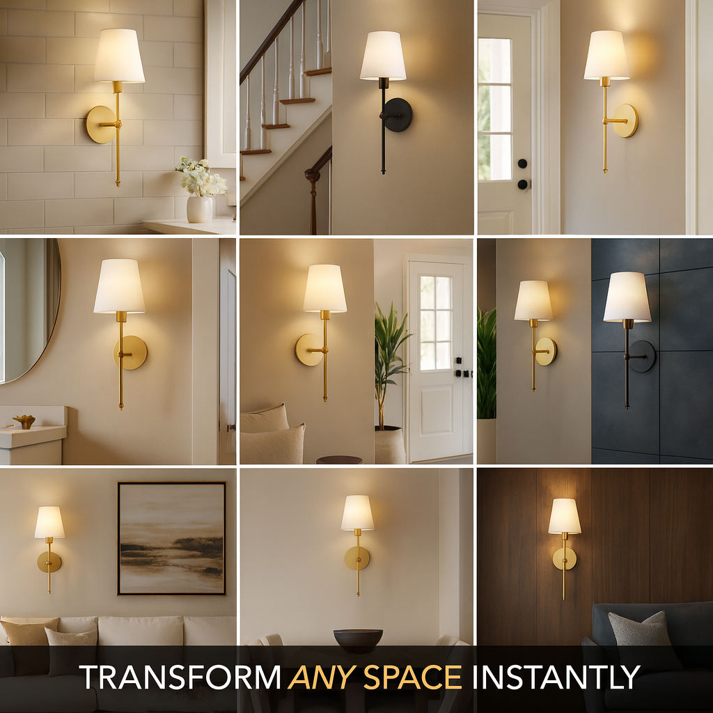 Wireless Wall Sconces Set of 2 No Drill Rechargeable Bulbs with Remote