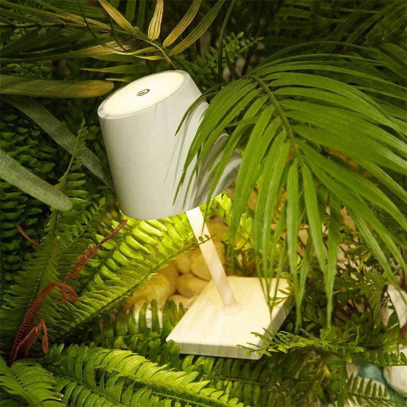 Small Cordless Table Lamp Waterproof IP66 Touch Dimmable for Bath and Patio