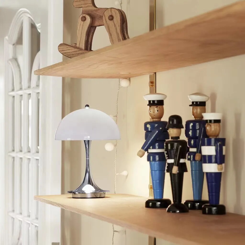 Mushroom Lamp Cordless Rechargeable Touch Dimmable for Bedside and Desk