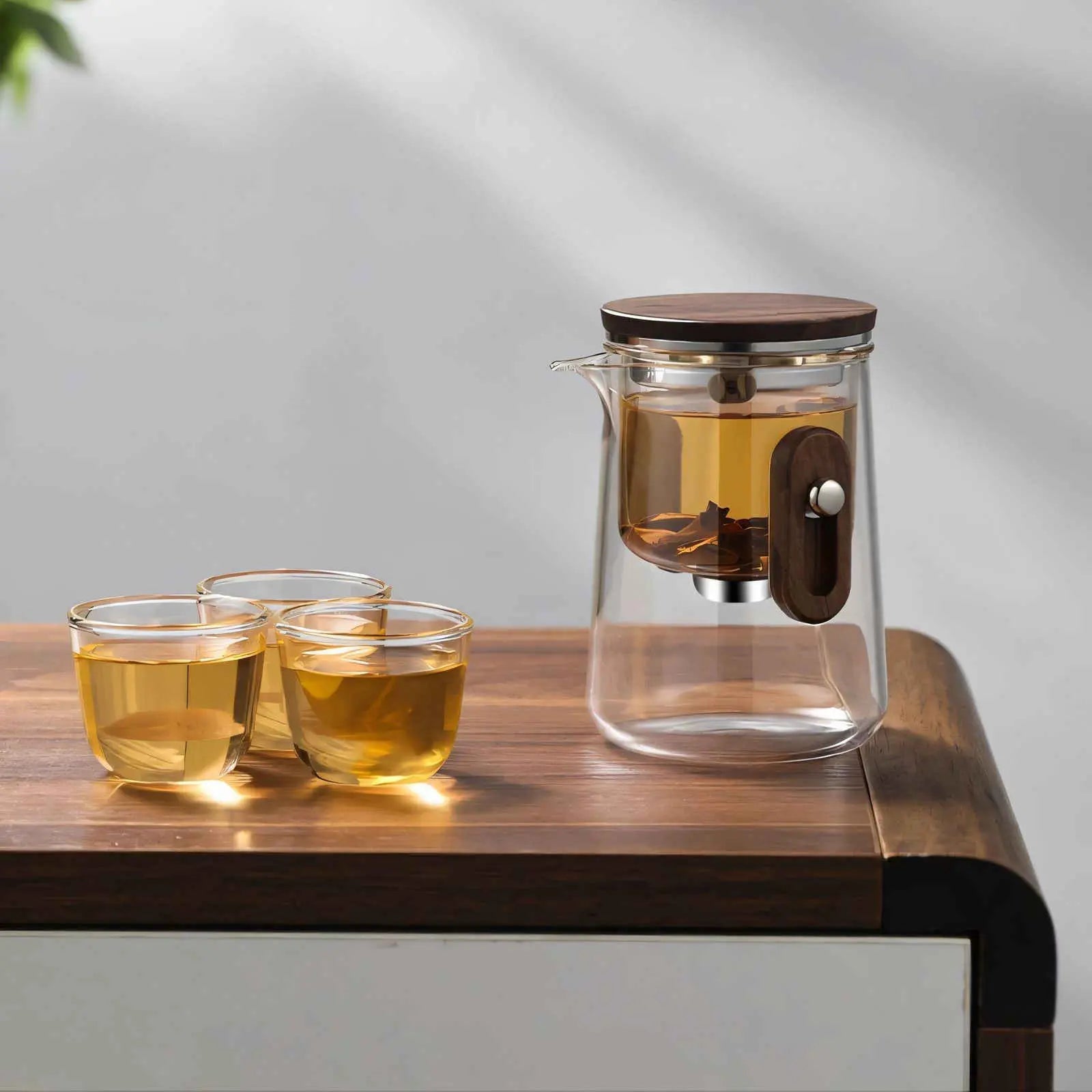 Travel Tea Set with Glass Teapot, Cups and Hard Case
